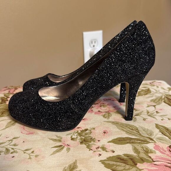 Madden girl Getta black and silver bling high heel shoes women’s size 6 party ev - Picture 3 of 7